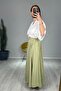 Seersucker Lined Long Skirt with Pockets - 5