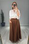 Seersucker Lined Long Skirt with Pockets