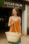 Kaan Home Beige Colored Natural Looking Vegan Beach Bag or Daily Bag with Self-Drawstring Strap