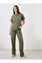 Beach Graphic Pocket Dropped Shoulder T-Shirt and Straight Pyjama Set - 2