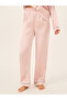Piped Detail Matte Satin Long Sleeve Pocket Shirt and Pyjama Set - 6