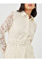 Lace Belted Shirt and Pleated Skirt Co-Ords - 3