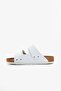 Men's White Velcro Double Banded Suade Nubuck Leather Sports Slippers - 3