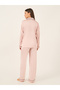 Piped Detail Matte Satin Long Sleeve Pocket Shirt and Pyjama Set - 5