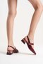 Show Gold Heel and Buckle Detailed Stylish Square Toe Patent Leather Women's Shoes - 4