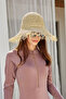 قبعة من القش محبوكة يدويًا مع تفاصيل شرابة RŞ-2097 Beige01 - 6