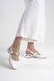 Bomb Shiny Money Accessory Square Toe Gold Heeled Women's Shoes - 4