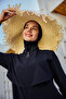 Straw Beach Hat with Fringe Detail Rş-2108 Beige - 5