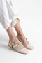 Bomb Shiny Money Accessory Square Toe Gold Heeled Women's Shoes - 2