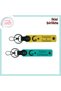 Children's and Crescent and Star Patterned Anniversary Special Surprise – Personalized Leather Keychain X2, Yellow-Turquoise