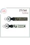 Personal Keychain Set Bearing the Name of Mother and Father, Set of 2 with Heart and Foot Motif, Ash Gray-White