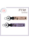 Heart Foot Themed Leather 2-Piece Souvenir, Puppy Mouth-Purple, Made for Baby Girls and Boys
