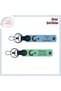 Love Gift for Children and Ayyıldız Themed, Set of 2 Leather Keychains with Names Written, Blue-Green