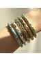 Trendy Steel Bracelet with Enamel Stone Motif Random Selection - 2