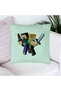 Pillowcase, Minecraft Pattern, 40x40 Cm, Mint Green