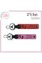 The Representative of the First Footprints, Personal Leather Keychain Suit with Heart Foot Figure, Pomegranate Flower-Pink