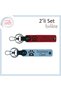 Souvenir Design Suitable for New Pet Owners, Heart Paw Leather Keychain, Red-Sky Blue