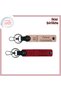 Two Hearts from One Neighbor, 61 Trabzon Written Leather Keychain X2 Gift, Puppy Mouth-Red