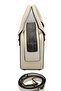 Women's Stylish Stone Detailed Zippered Adjustable Cross Strap Cream Hand and Shoulder Bag - 4