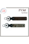 Special Heart Foot Patterned Gift Keychain Set for Those Who Embrace Their First Child, Dark Brown-Ash Gray