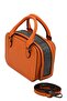 Women's Stylish Stone Detailed Zippered Adjustable Cross Strap Orange Hand and Shoulder Bag - 2