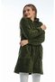Women's Black Long Zippered Plush Cardigan Welsoft - 3