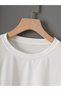 Women's White Crop T-Shirt Oversize Unprinted Loose - 2