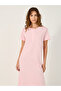 Solid Yoke Button Placket Midi Nightdress - 2