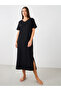 Lace Trim V-Neck Side Slit Nightdress