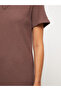 Alita City with a Difference from the Lcw Dream Plum Waffle Plain Short-Sleeved Women's Nightgown - 4