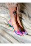 Maria Colorful Snake Skin 5 cm Heel Sandals - 5