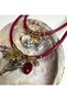 Zr Brand Burgundy 2-Piece Charm Pearl Pendant Necklace Set - 2