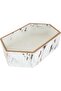 Hexagonal Porcelain Dessert Serving Plate, Al Saif Gallery, 26X15X6.5 cm - White Marble - 2