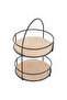 Wooden Serving Stand - Alsaif Gallery, 21.5×21.5×32 cm, Two-tier, Round - Black Beige - 2