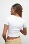 White Crew Neck Printed Crop T-Shirt - 7