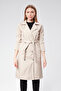 Women's Double Breasted Neckline Belted Trench Coat - 2