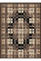 Kemal Collection Brown Beige Tones Plaid Detailed Classic Patterned Woven Base Decorative Carpet Kemal75