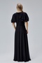 Women's Chiffon Waist Embroidery Detail V Neck Robe Pleated Flowy Fabric Long Evening Dress Hv06063045 - 5