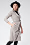 Women's Double Breasted Neckline Belted Trench Coat - 3
