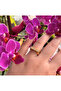 Gold Color Rectangular Stone Adjustable Ring - 2