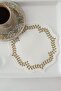 Wheat Embroidered Linen Square Coasters Set of 6 Gold