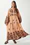 Modest Rosabella Powder Women's 100% Viscose Maxi Length Layered Balloon Sleeve Long Summer Dress - 7