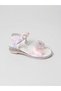 Girl's Pink Color Filled Soles Figured Stylish Evening Sandals