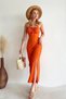 Y Slit midi length dress with rope strap - 2