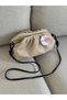 Women's Woven Textured Women's Shoulder Bag with Zipper and Snap Closure En25 Boy15