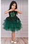 Bebece Kids Green Tulle Sequins Sequined Girl Children Special Occasion Celebration Party Evening Dress - 4