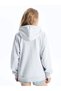 Lcwaikikii Xside Gray Melange Hooded Oversize Women's Zippered Sweatshirt - 5
