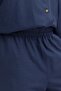 Indigo-Plus Size Wide Leg Linen Trousers with Elastic Waist - 5