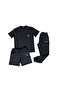Black Unisex White Logo Summer Comfortable Combed Cotton Tracksuit Combination