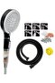 Junaris Handheld Shower Head Set Black with Filter, 7 Inches Showerhead with 150CM Shower Hose 5-mod - 2